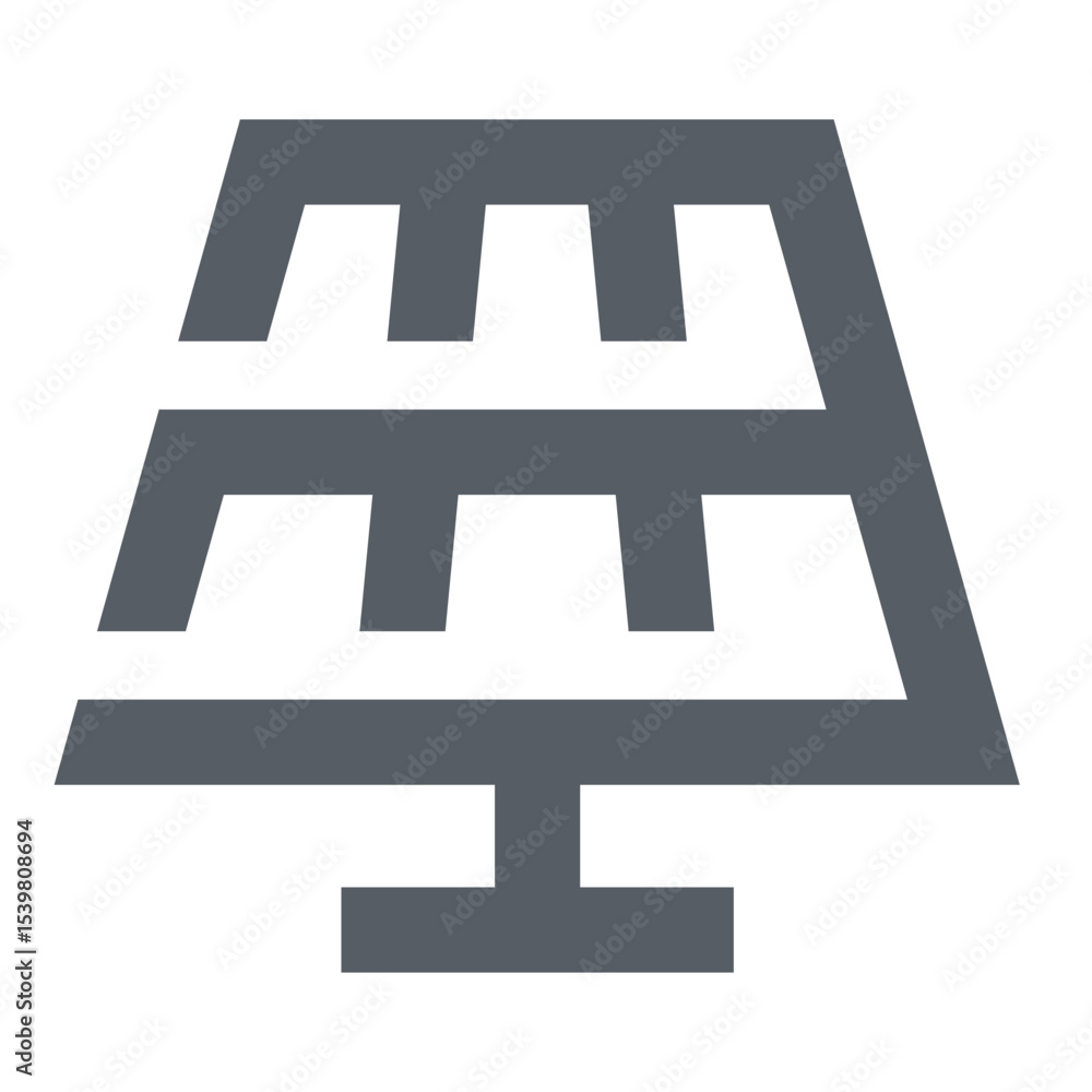 Poster illustration of a gray table lamp with a geometric design and a rectangular base and lampshade shape