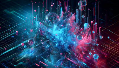 Fototapeta premium Abstract liquid glass wallpaper for smartphone, AI generated image