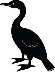 Cormorant silhouette vector art illustration