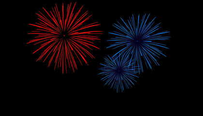 Red and Blue Fireworks Display A Night Sky Spectacle
