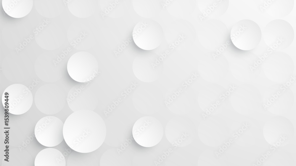 Poster minimalist white circles with soft shadows background