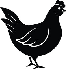 Hen Bird silhouette vector art illustration