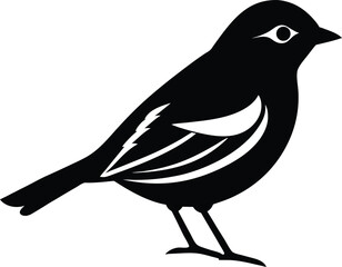 Magnolia Warbler silhouette vector art illustration