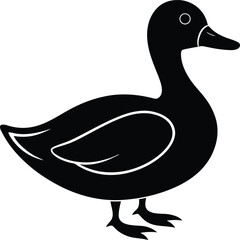 Mallard Duck silhouette vector art illustration