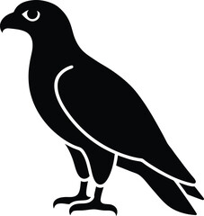 Short Toed Snake Eagle silhouette vector art illustration and minimal black and white design