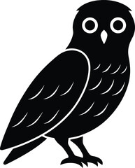 Snowy Owl silhouette vector art illustration