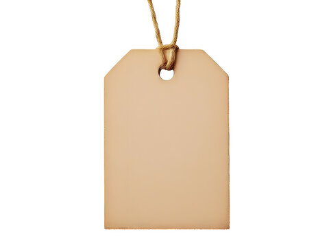 Ai generated image of blank cardboard tag with string isolated on transparent background