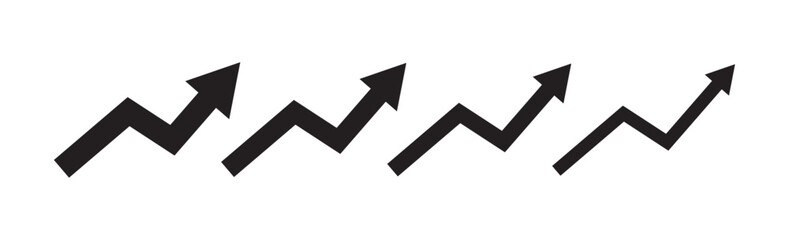upward direction rising arrows vector set 