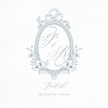 IR Initial Wedding Logo Monogram