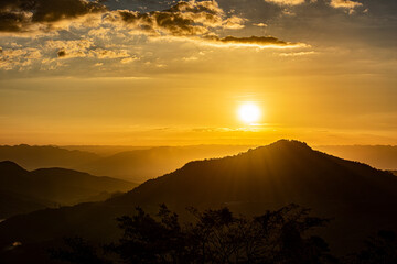 sunset over the mountains