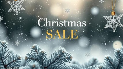Christmas sale sign with snowflakes - Powered by Adobe
