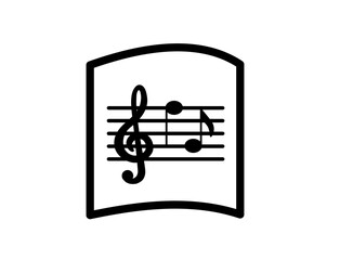 Icon of sheet music with a treble clef and notes 02B : Eighth note, Quarter note, quaver, crotchet , musical instrument , sheet music , music score 