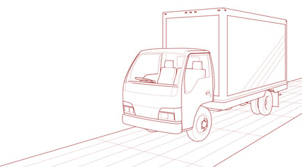 car for transporting goods 3d illustration