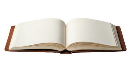 Blank pages in a notebook awaiting student use, created with AI, PNG