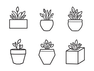elegant wall mounted planter vector line drawing design