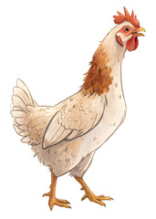 Fototapeta premium Cute hen illustration isolated on transparent background