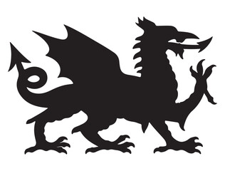 Fototapeta premium WELSH DRAGON SILHOUETTE 