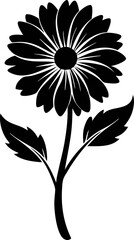 black silhouette of a sunflower