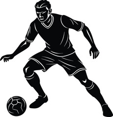 Naklejka premium football player silhouette