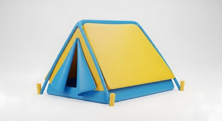 Yellow and Blue Tent Illustration