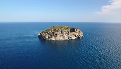 Secluded Island with Azure Sea.