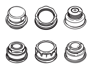 fuel cap simple line art vector illustration design