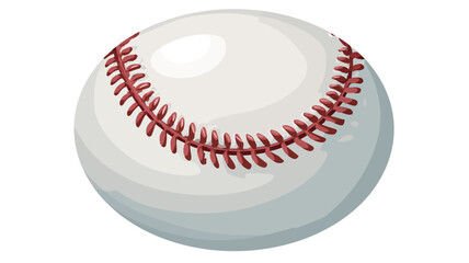 A close-up illustration of a white baseball with red stitching. The image is a simple, clean representation of a baseball ball, showing the distinct stitching pattern and the overall shape