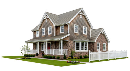 A charming house with a welcoming porch and a well-maintained yard.