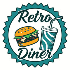 Classic fast food retro vector icon