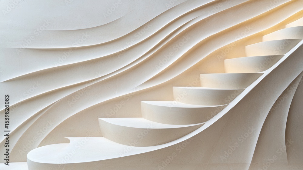 Aufkleber modern and elegant showcasing illuminated with integrated lighting, staircase innovative design in a