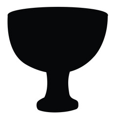 Cute cartoon hand drawn vector wine glass silhouette.