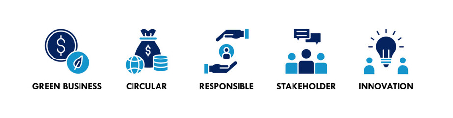 Impact Economy banner web icon vector illustration concept with icon of green business, responsible, stakeholder, and innovation