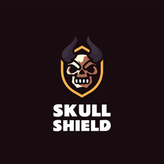 Skull Shield Mascot Logo Design
