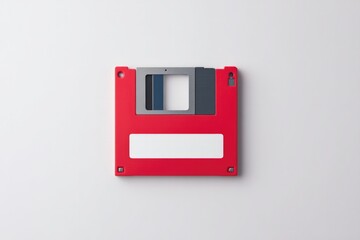 floppy disk isolated on white background minimalistic design with ample copy space surrounding object