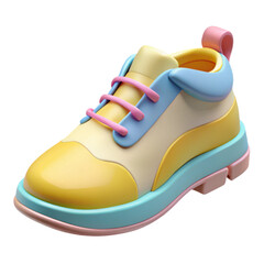 3d render of cute pastel baby shoes