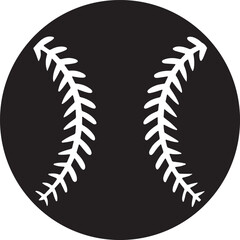 baseball silhouette, black and white silhouette, vector and illustration