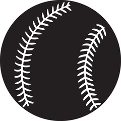 baseball silhouette, black and white silhouette, vector and illustration