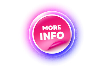 More info sticker purple gradient. Paper offer price tag. More info tag. Navigation sign. Read description symbol. Sticker label. Grain dots effect. Vector