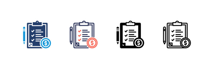 Planning icon set multiple style collection