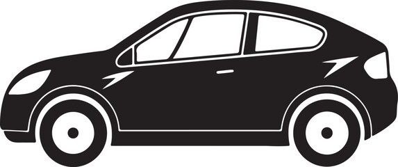 electric car silhouette, black and white silhouette, vector and illustration