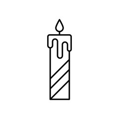 Birthday Candle Flame Line Icon