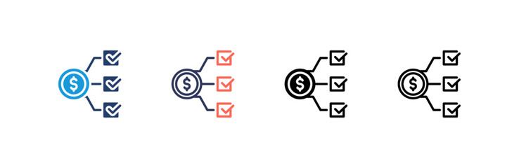 Management icon set multiple style collection