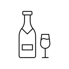 Champagne Bottle Celebration Line Icon