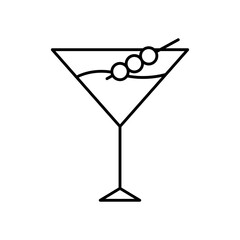 Cocktail Drink Glass Line Icon