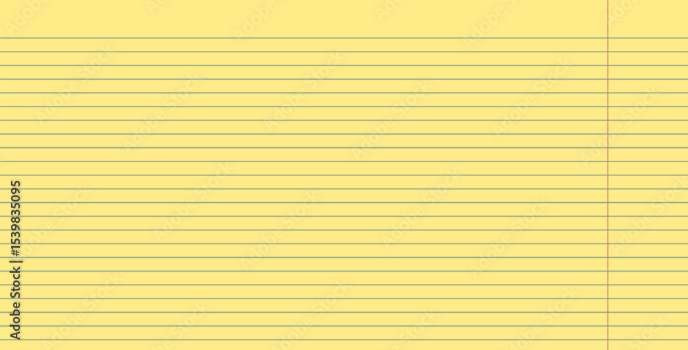 Poster yellow legal pad lined paper. notebook sheet background blank. office supply and school sheets. stud