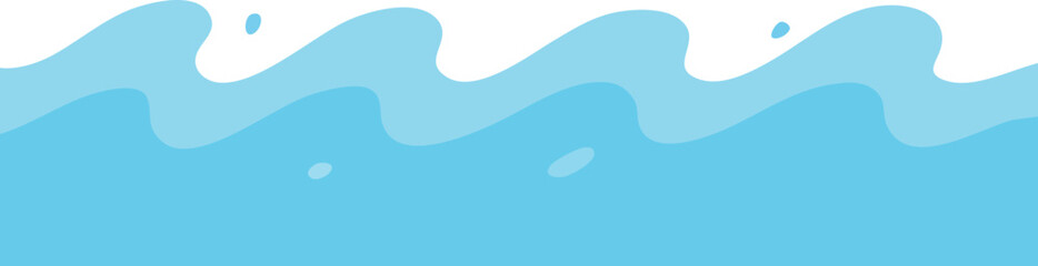 Cartoon Sea Waves Graphic Illustration