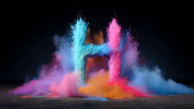 Abstract exploding letter h
