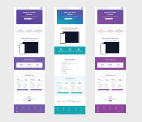 Modern Website Template For Business. Design for a financial management landing page. Homepage design for business