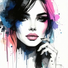Mixed Media Fashion Portrait with Charcoal and Pastel