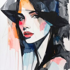 Mixed Media Fashion Portrait with Charcoal and Pastel